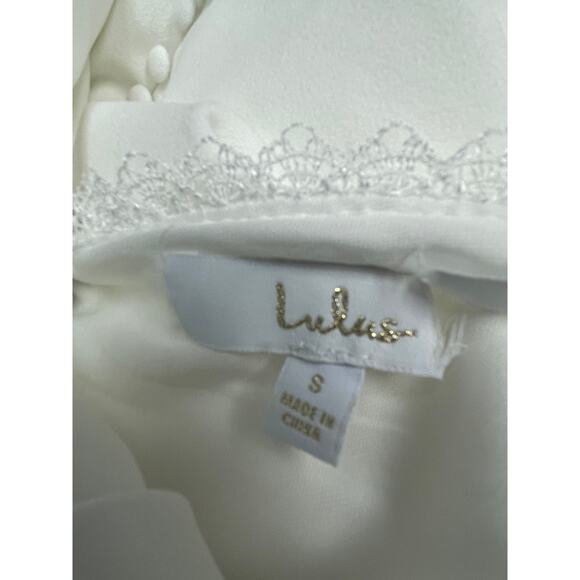 LULU'S Sz S Taliana White Lace Button Back Maxi Mermaid Wedding Dress NEW B169 - Picture 8 of 9